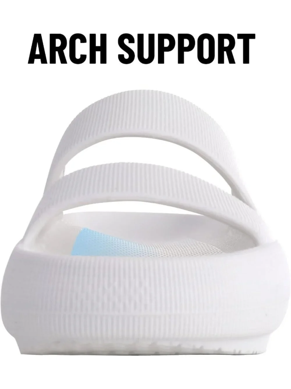 Women's White Summer Lightweight Orthopedic Slide Soft Recovery Slip on Sandals